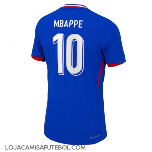 Camisa de Futebol França Kylian Mbappe #10 Equipamento Principal Europeu 2024 Manga Curta